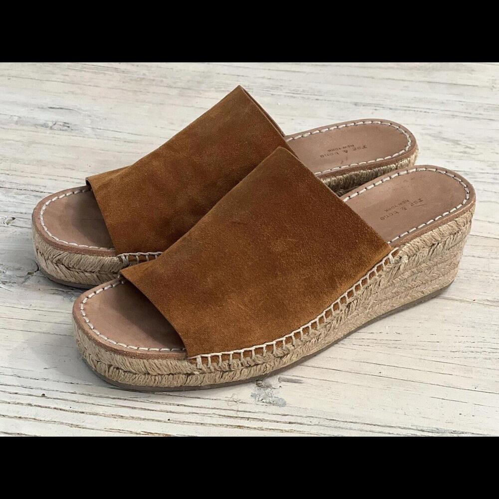 Rag & Bone Viv espadrille Suede Wedge Sandals Size 37.5 USA Size 7.5 - Picture 3 of 12